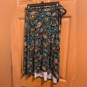 LuLaRoe Black Floral A-Line Skirt
